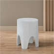 Meridian Furniture Foligno White Indoor/Outdoor Concrete End Table