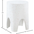 Meridian Furniture Foligno White Indoor/Outdoor Concrete End Table