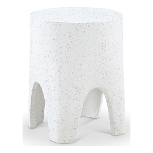 Meridian Furniture Foligno White Indoor/Outdoor Concrete End Table