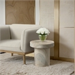 Meridian Furniture Legatto Travertine Indoor/Outdoor Concrete End Table