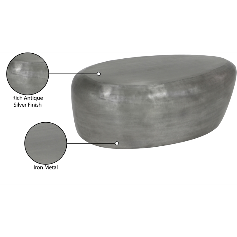 Meridian Furniture Capsule Silver Aluminum Coffee Table