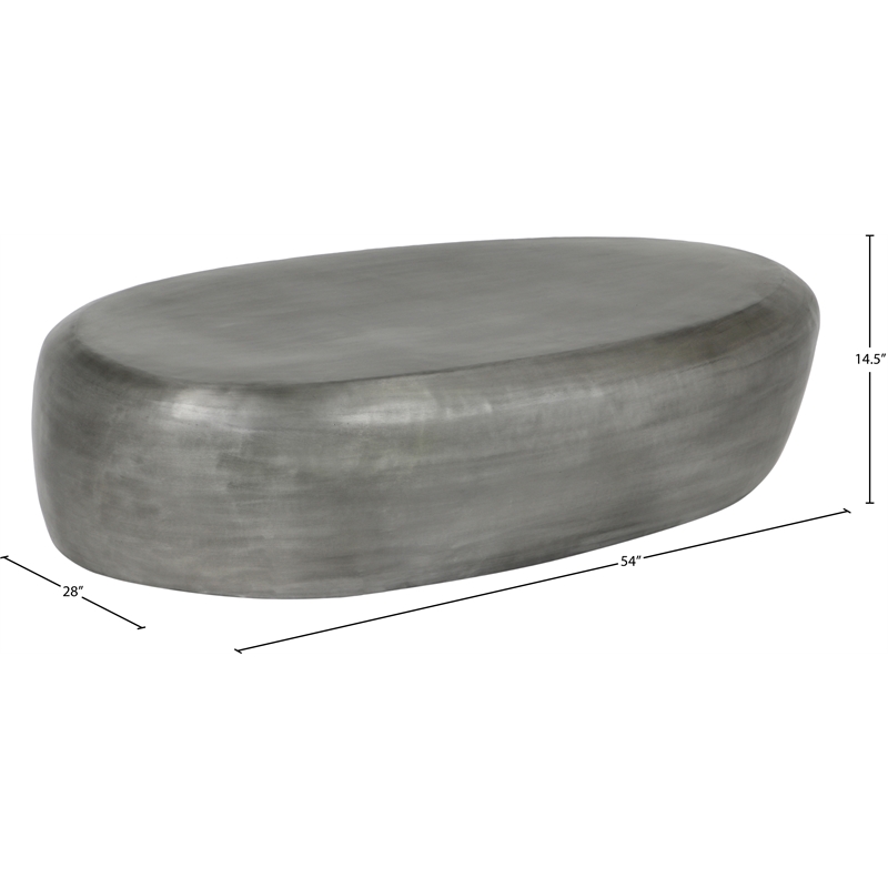 Meridian Furniture Capsule Silver Aluminum Coffee Table