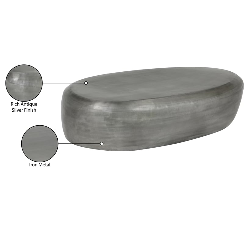 Meridian Furniture Capsule Silver Aluminum Coffee Table