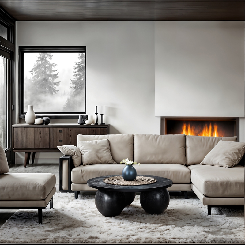 Meridian Furniture Fitch Black Oak Veneer Coffee Table