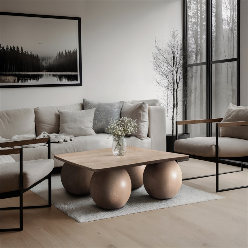 Meridian Furniture Fitch Natural Oak Veneer Coffee Table