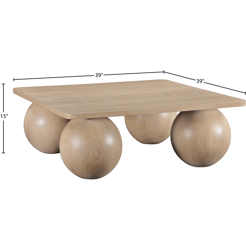 Meridian Furniture Fitch Natural Oak Veneer Coffee Table