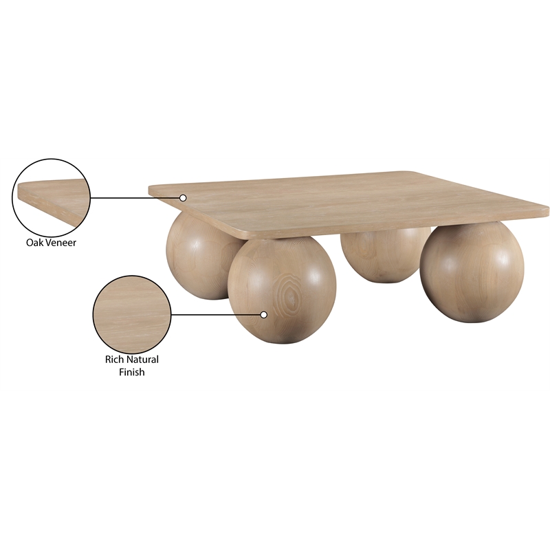 Meridian Furniture Fitch Natural Oak Veneer Coffee Table