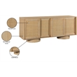 Meridian Furniture Windsor Natural Cane Wood Sideboard/Buffet