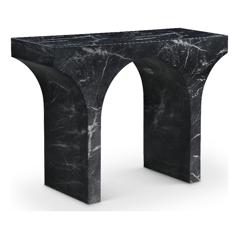 Meridian Furniture Pomezia Black Marble Finish Console Table