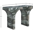 Meridian Furniture Pomezia Green Marble Finish Console Table