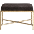 Meridian Furniture Valley Brown Chenille Fabric Bench