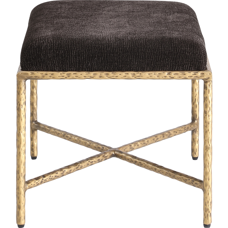 Meridian Furniture Valley Brown Chenille Fabric Bench