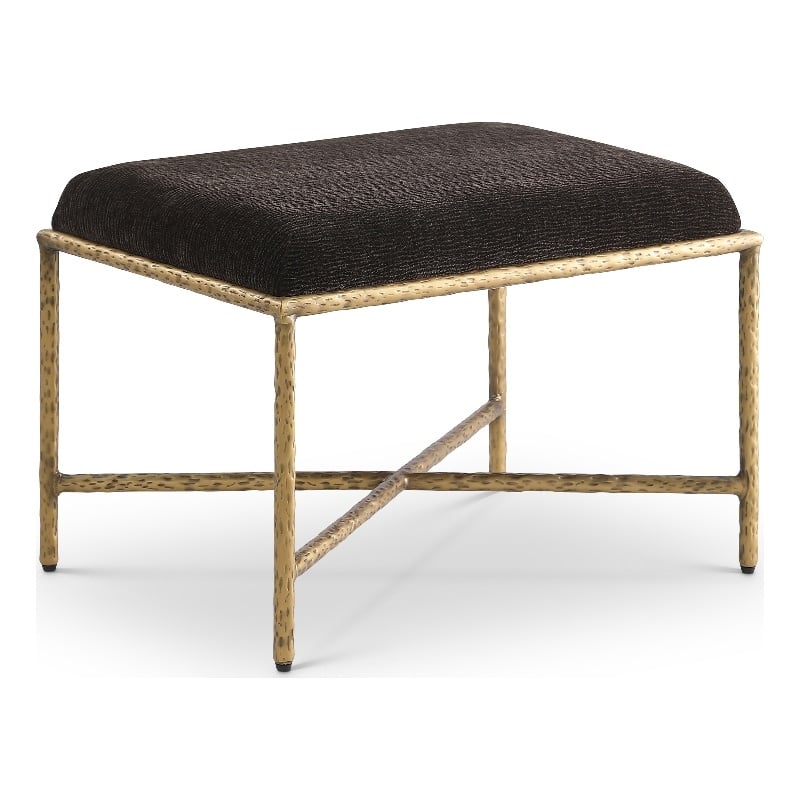 Meridian Furniture Valley Brown Chenille Fabric Bench