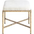 Meridian Furniture Valley Cream Chenille Fabric Bench