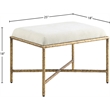 Meridian Furniture Valley Cream Chenille Fabric Bench