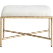 Meridian Furniture Valley Cream Chenille Fabric Bench