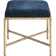 Meridian Furniture Valley Navy Chenille Fabric Bench