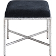 Meridian Furniture Valley Black Chenille Fabric Bench