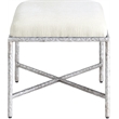 Meridian Furniture Valley Cream Chenille Fabric Bench