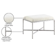 Meridian Furniture Valley Cream Chenille Fabric Bench