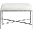 Meridian Furniture Valley Cream Chenille Fabric Bench