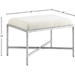 Meridian Furniture Valley Cream Chenille Fabric Bench