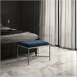 Meridian Furniture Valley Navy Chenille Fabric Bench