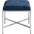 Meridian Furniture Valley Navy Chenille Fabric Bench