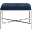 Meridian Furniture Valley Navy Chenille Fabric Bench