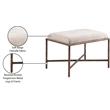 Meridian Furniture Valley Beige Chenille Fabric Bench