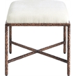 Meridian Furniture Valley Cream Chenille Fabric Bench
