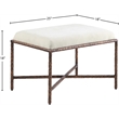 Meridian Furniture Valley Cream Chenille Fabric Bench