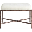 Meridian Furniture Valley Cream Chenille Fabric Bench