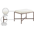 Meridian Furniture Valley Cream Chenille Fabric Bench