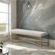 Meridian Furniture Valley Beige Chenille Fabric Bench