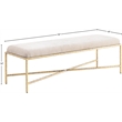 Meridian Furniture Valley Beige Chenille Fabric Bench