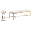 Meridian Furniture Valley Beige Chenille Fabric Bench