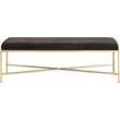 Meridian Furniture Valley Brown Chenille Fabric Bench