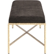 Meridian Furniture Valley Brown Chenille Fabric Bench