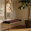 Meridian Furniture Valley Brown Chenille Fabric Bench