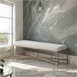 Meridian Furniture Valley Cream Chenille Fabric Bench