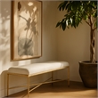 Meridian Furniture Valley Cream Chenille Fabric Bench