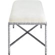Meridian Furniture Valley Cream Chenille Fabric Bench