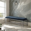 Meridian Furniture Valley Navy Chenille Fabric Bench
