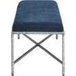 Meridian Furniture Valley Navy Chenille Fabric Bench