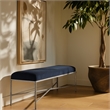 Meridian Furniture Valley Navy Chenille Fabric Bench