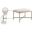 Meridian Furniture Valley Beige Chenille Fabric Bench