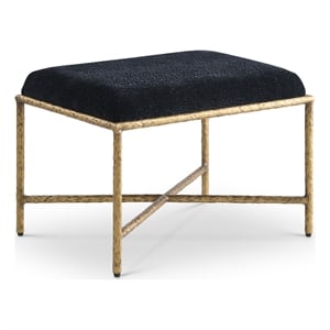 Meridian Furniture Valley Black Chenille Fabric Bench