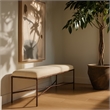 Meridian Furniture Valley Beige Chenille Fabric Bench