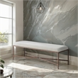 Meridian Furniture Valley Cream Chenille Fabric Bench